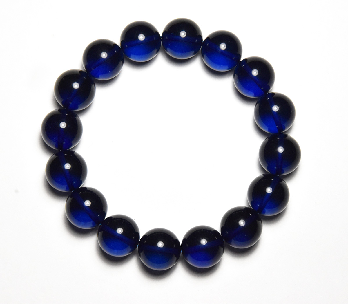 「高品質」 天然 濃色 ブルーサファイア ブレスレット  3.5mm 「青い石」